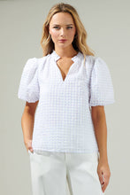 Load image into Gallery viewer, Gretna Organza Check Ruffle Blouse - White