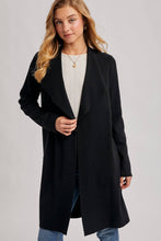 Load image into Gallery viewer, Black Modern Open Front Longline Cardigan