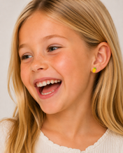 Load image into Gallery viewer, Lemon Enamel Flat Back Kids Earrings