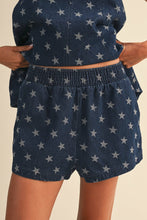 Load image into Gallery viewer, Star Denim Trapez Top and Shorts