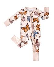 Load image into Gallery viewer, Bamboo Baby Zip Romper | Butterflies