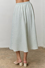 Load image into Gallery viewer, Cream & Light Blue Striped Midi Skirt