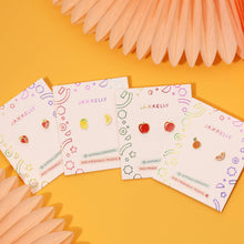 Load image into Gallery viewer, Lemon Enamel Flat Back Kids Earrings