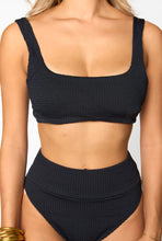 Load image into Gallery viewer, Ora Black Scoop Neck Bikini Top