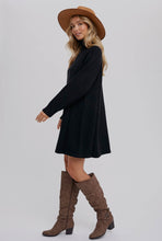 Load image into Gallery viewer, Black Turtleneck Sweater Dress