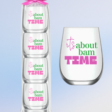 Load image into Gallery viewer, Mahjong Stemless 4 ct Set Wine Glasses "It's About Bam Time"