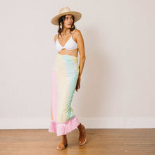 Load image into Gallery viewer, Watercolor Ruby Fringe Sarong: One Size