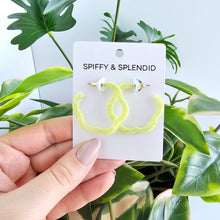 Load image into Gallery viewer, Posey Hoops - Lime Green