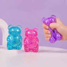 Load image into Gallery viewer, Glittered Gummy Bear Squeeze Stress Relief Toy
