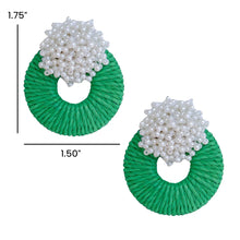 Load image into Gallery viewer, Mia Raffia Earrings | Green