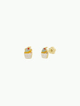 Load image into Gallery viewer, Cupcake Enamel Flat Back Kids Earrings