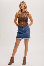 Load image into Gallery viewer, High-Waist Denim Raw Hem Mini Skirt - Light Wash