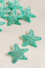 Load image into Gallery viewer, Green Rhinestone Starfish Statement Earrings