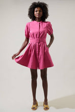Load image into Gallery viewer, Yami Button Down Shift Mini Dress - Magenta