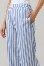 Load image into Gallery viewer, Joncy Blue & White Striped Elena Wide Leg Pants