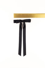 Load image into Gallery viewer, Micro Alice Satin Bow Barrette: Black