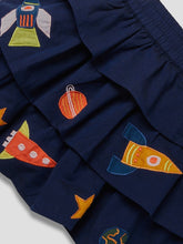 Load image into Gallery viewer, Chambray Appliqué Skirt - Space Exploration