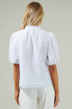 Load image into Gallery viewer, Gretna Organza Check Ruffle Blouse - White