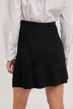 Load image into Gallery viewer, Black Ribbed Knit Mini Skirt