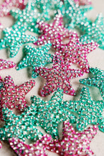Load image into Gallery viewer, Green Rhinestone Starfish Statement Earrings