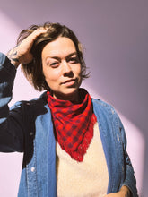 Load image into Gallery viewer, Winter Fringe Bandanas - Two Colors: Dark Red