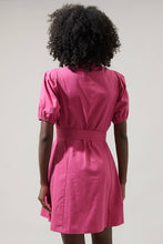 Load image into Gallery viewer, Yami Button Down Shift Mini Dress - Magenta