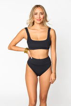 Load image into Gallery viewer, Ora Black Scoop Neck Bikini Top