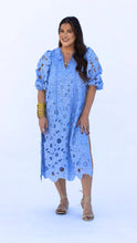 Load image into Gallery viewer, Pamela Poppy Blue Beaded Floral Lace Maxi Dress