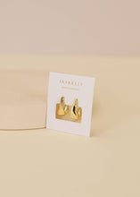 Load image into Gallery viewer, Small Ripple Gold Hoop Earrings