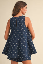 Load image into Gallery viewer, Star Denim Trapez Top and Shorts