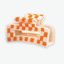Load image into Gallery viewer, Lola Orange & White Beaded Claw Clip