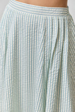 Load image into Gallery viewer, Cream & Light Blue Striped Midi Skirt