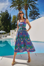 Load image into Gallery viewer, Yori Tropical Rulley Pleated Midi Dress