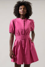 Load image into Gallery viewer, Yami Button Down Shift Mini Dress - Magenta