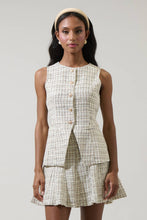 Load image into Gallery viewer, Gisella White Tweed Jeanie Denim Vest