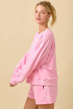 Load image into Gallery viewer, Pink Crewneck Long Sleeve Top with Bows