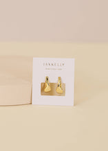 Load image into Gallery viewer, Small Ripple Gold Hoop Earrings