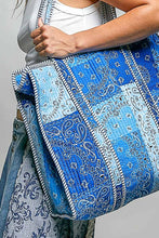 Load image into Gallery viewer, Blue Paisley Tote Bag