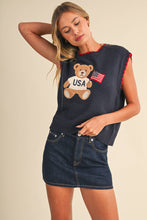 Load image into Gallery viewer, USA Teddy Bear Ivory Top