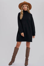 Load image into Gallery viewer, Black Turtleneck Sweater Dress