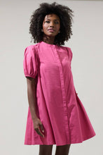Load image into Gallery viewer, Yami Button Down Shift Mini Dress - Magenta