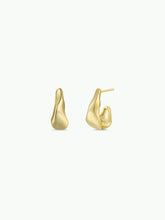 Load image into Gallery viewer, Small Ripple Gold Hoop Earrings