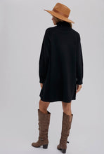 Load image into Gallery viewer, Black Turtleneck Sweater Dress
