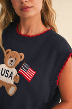Load image into Gallery viewer, USA Teddy Bear Ivory Top