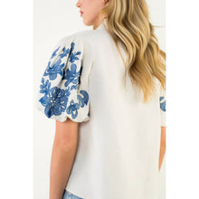Load image into Gallery viewer, Puff Sleeve Embroidered Detail Top