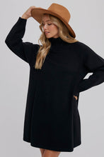 Load image into Gallery viewer, Black Turtleneck Sweater Dress