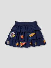Load image into Gallery viewer, Chambray Appliqué Skirt - Space Exploration
