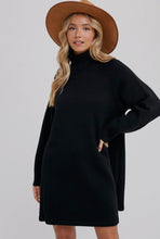 Load image into Gallery viewer, Black Turtleneck Sweater Dress