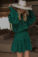 Load image into Gallery viewer, Rocky Ella Cotton Mini Dress - Gingham Green