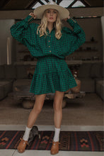 Load image into Gallery viewer, Rocky Ella Cotton Mini Dress - Gingham Green